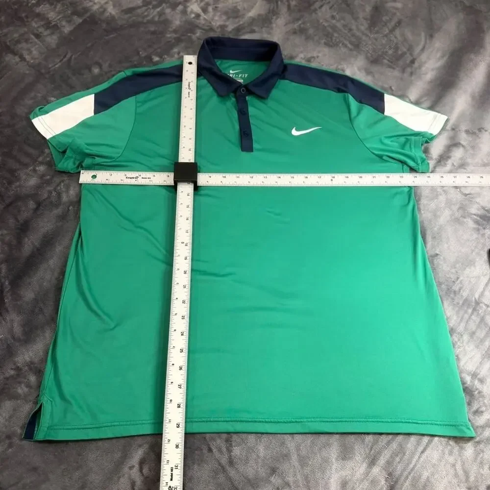 Nike Team Court Polo Performance Mens Sz XL Green Dri Fit